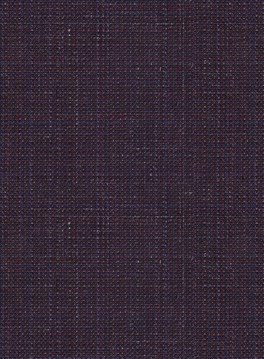 London Loom Wine Ilaria Wool Silk Linen Pants - StudioSuits