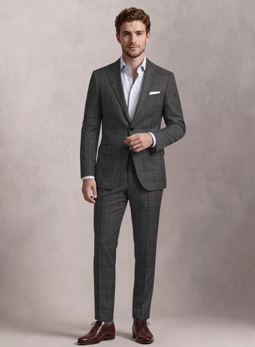 Loro Piana Suitmate Ash Gray Check Suit - StudioSuits