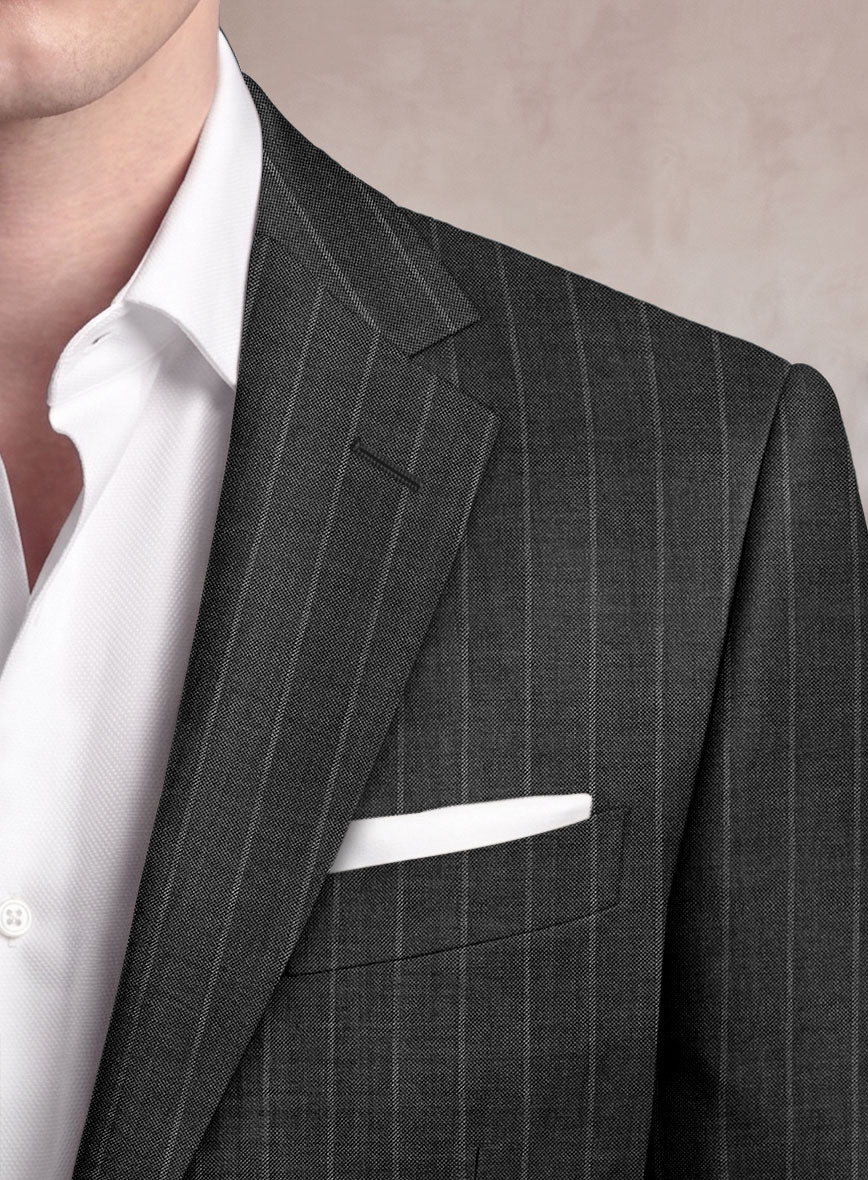 Loro Piana Suitmate Ash Gray Stripe Jacket - StudioSuits