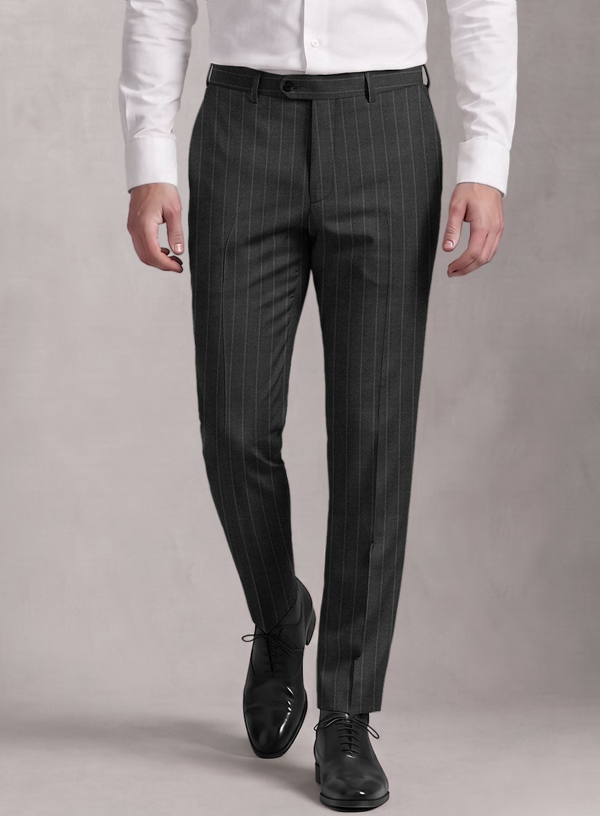 Loro Piana Suitmate Ash Gray Stripe Pants - StudioSuits