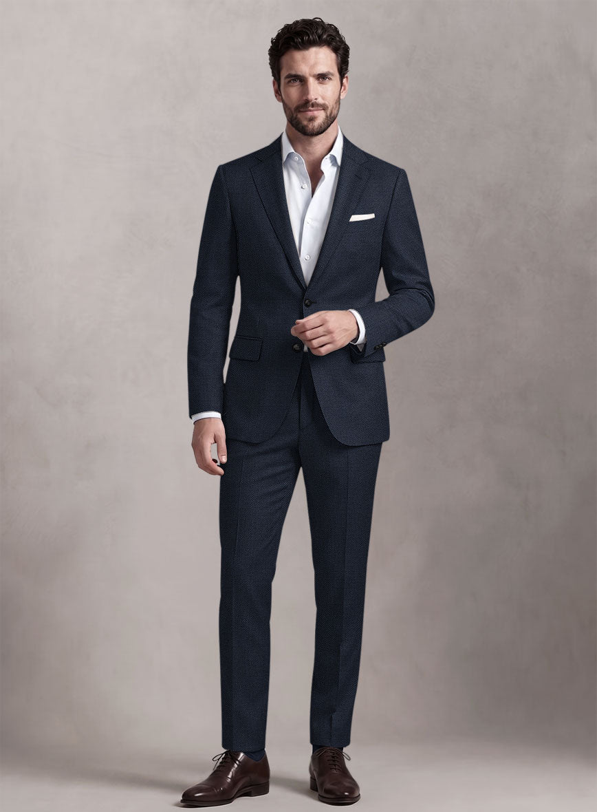 Loro Piana Suitmate Birdseye Blue Suit - StudioSuits