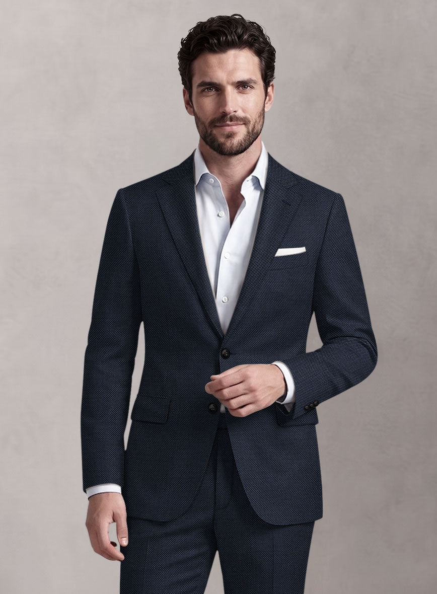 Loro Piana Suitmate Birdseye Blue Jacket - StudioSuits