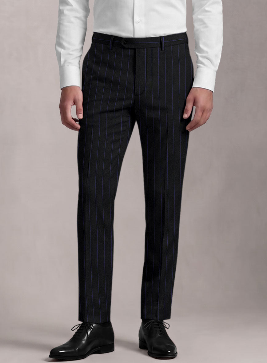 Loro Piana Suitmate Black Stripe Pants - StudioSuits