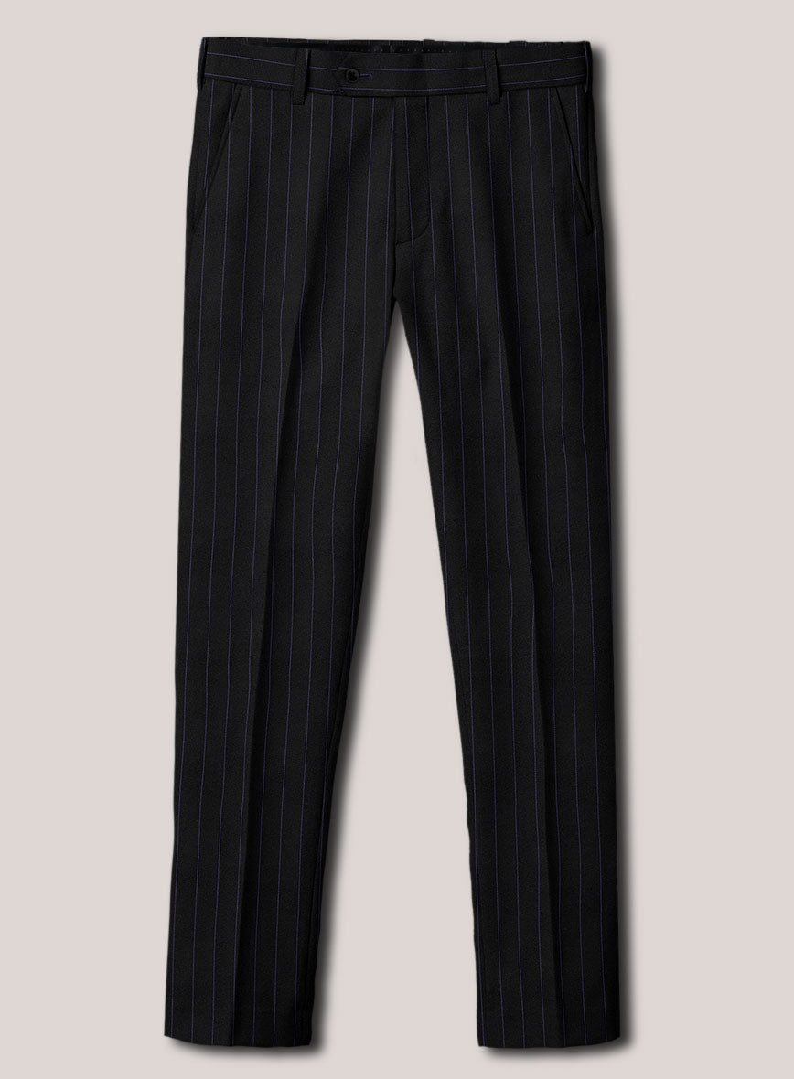 Loro Piana Suitmate Black Stripe Pants - StudioSuits