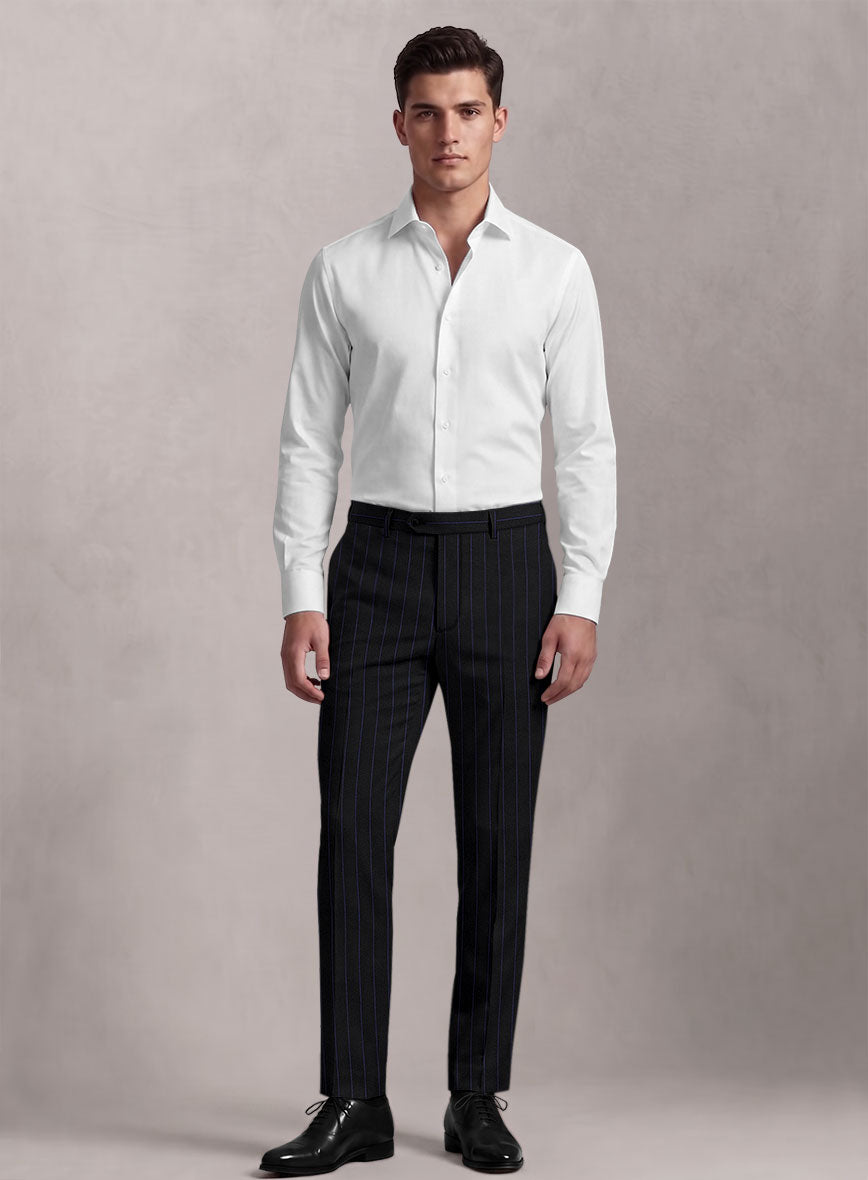 Loro Piana Suitmate Black Stripe Pants - StudioSuits