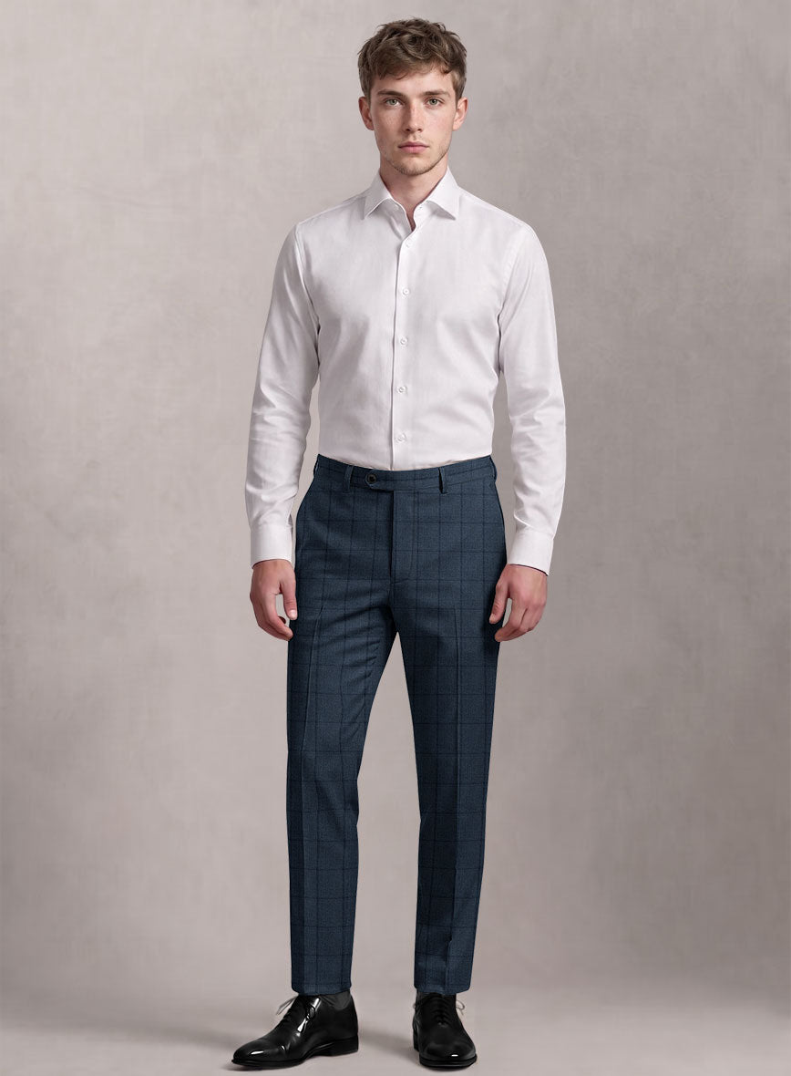 Loro Piana Suitmate Blue Check Pants - StudioSuits