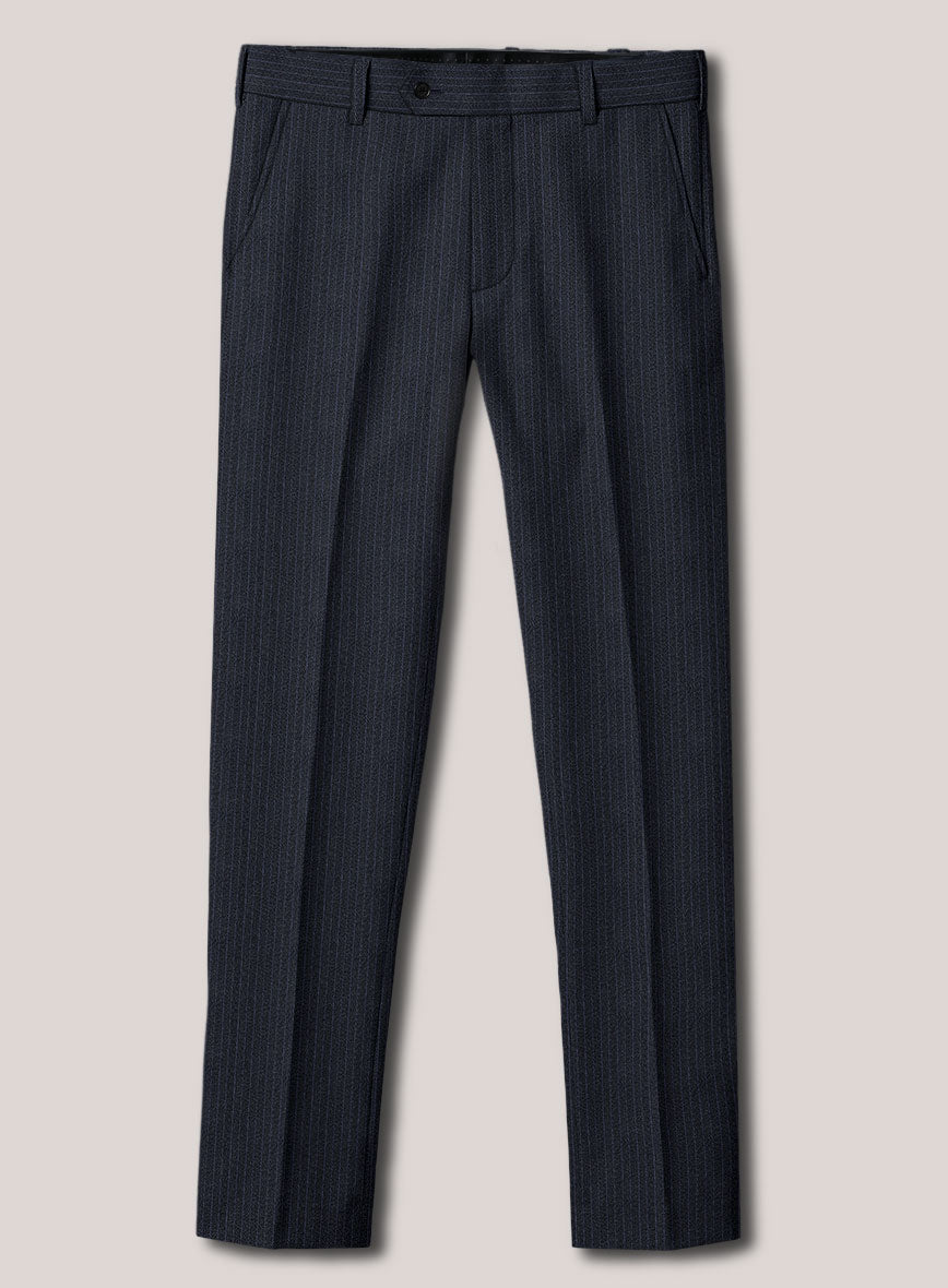Loro Piana Suitmate Blue Herringbone Stripe Pants - StudioSuits