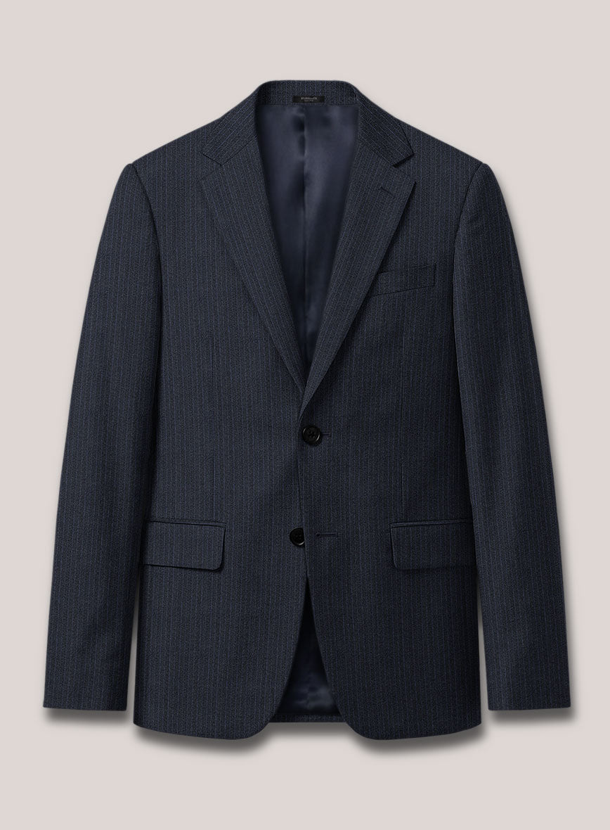 Loro Piana Suitmate Blue Herringbone Stripe Jacket - StudioSuits
