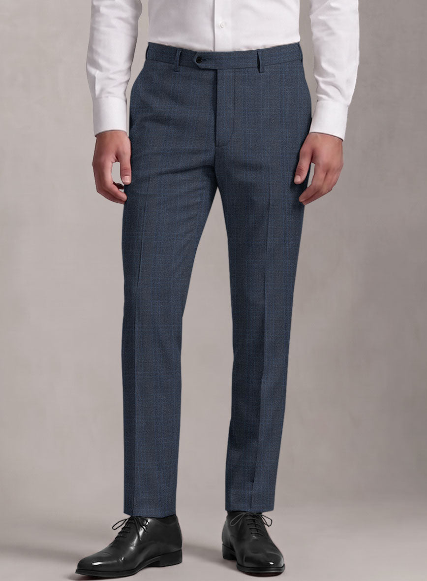 Loro Piana Suitmate Blue Tartan Pants - StudioSuits