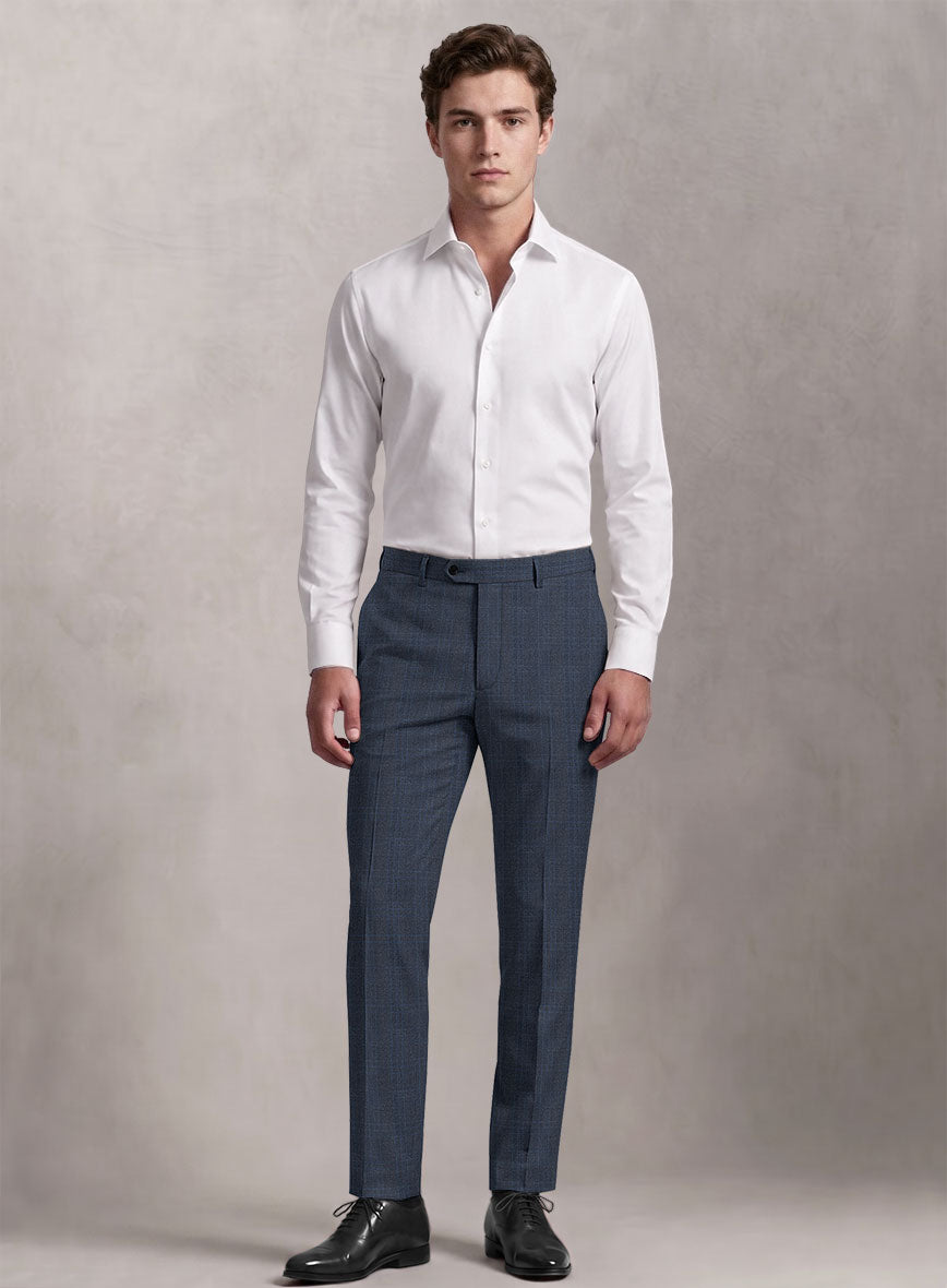 Loro Piana Suitmate Blue Tartan Pants - StudioSuits