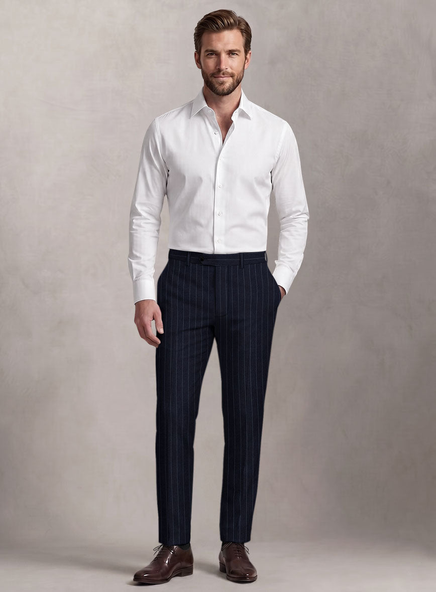 Loro Piana Suitmate Bold Blue Stripe Pants - StudioSuits