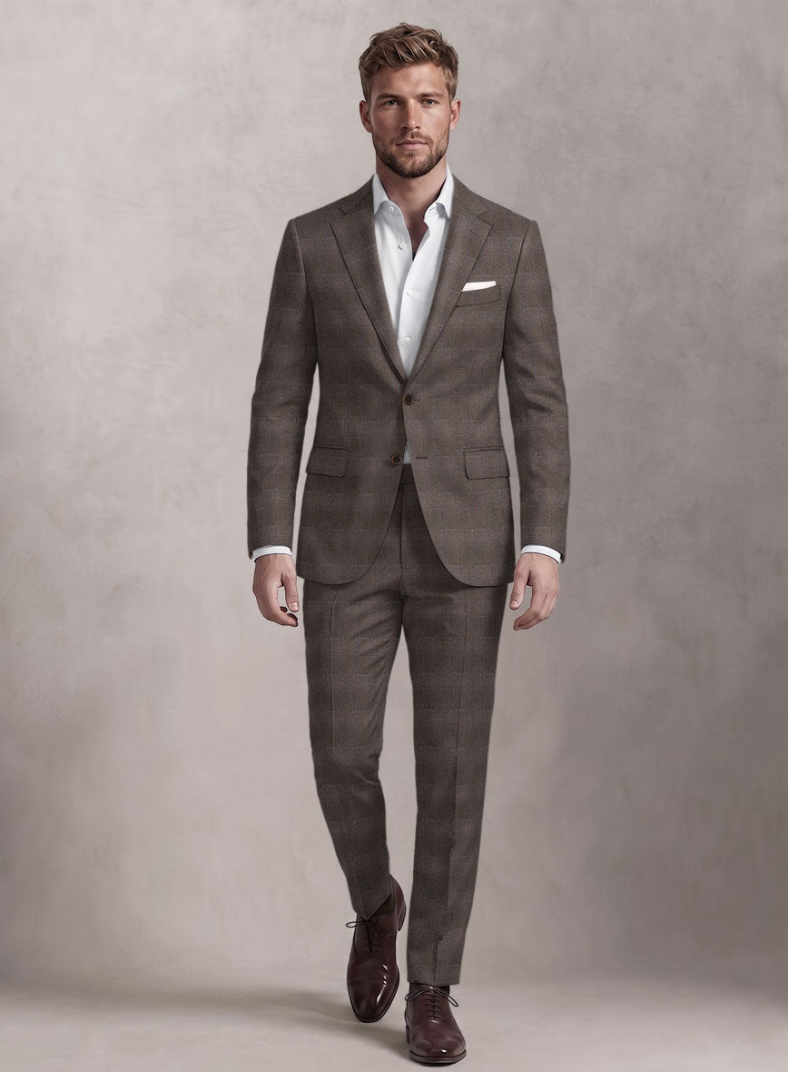 Loro Piana Suitmate Brown Tartan Suit - StudioSuits
