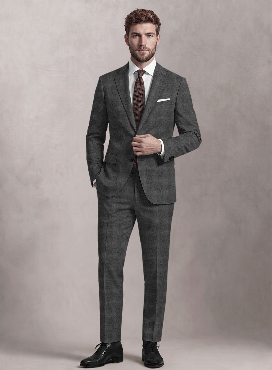 Loro Piana Suitmate Charcoal Glen Suit - StudioSuits