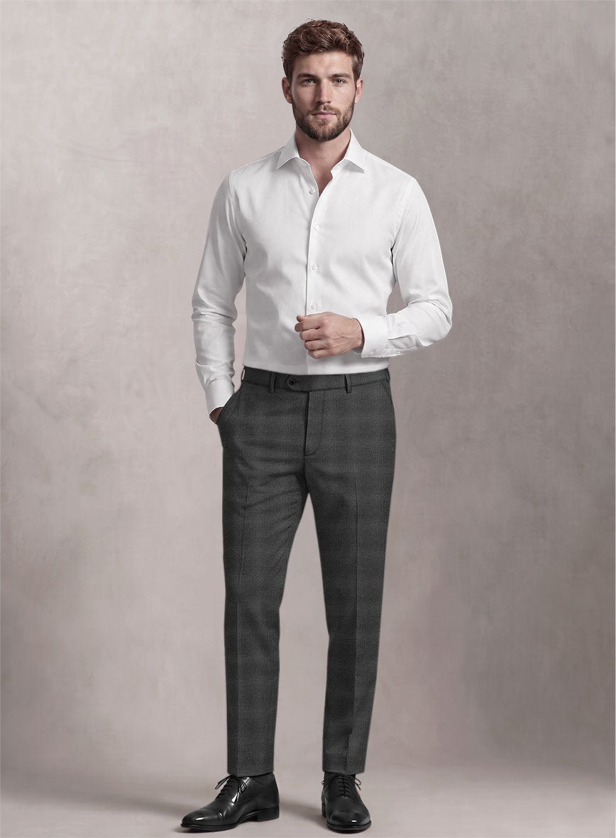 Loro Piana Suitmate Charcoal Glen Pants - StudioSuits