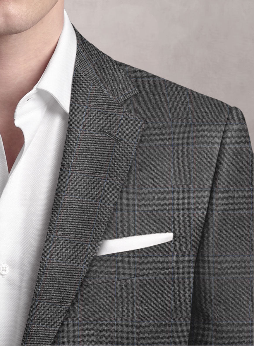 Loro Piana Suitmate Charcoal Glen Jacket - StudioSuits
