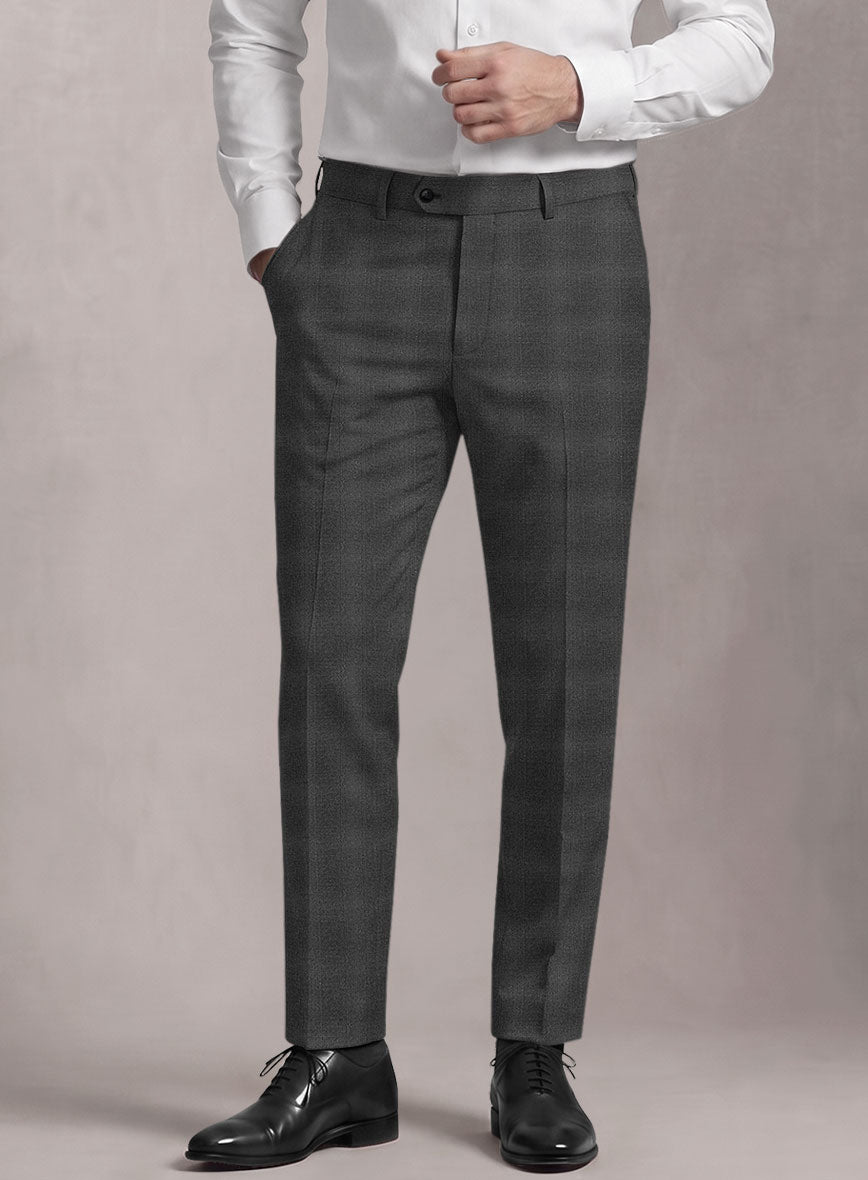 Loro Piana Suitmate Charcoal Glen Pants - StudioSuits