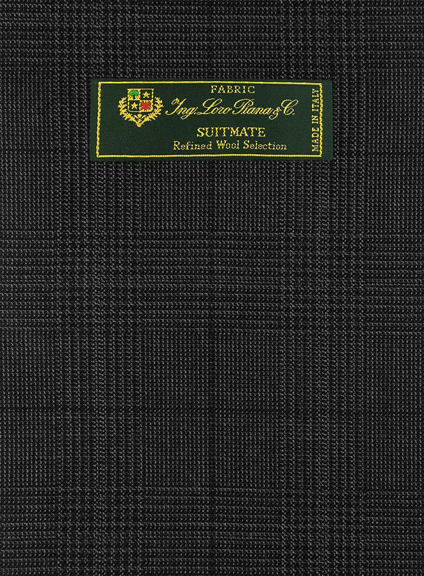 Loro Piana Suitmate Charcoal Gray Check Pants - StudioSuits