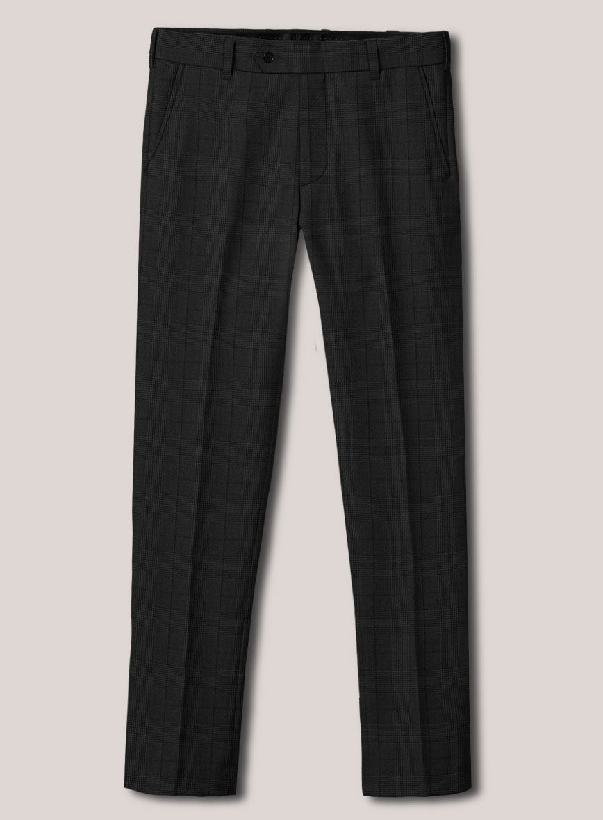 Loro Piana Suitmate Charcoal Gray Check Pants - StudioSuits