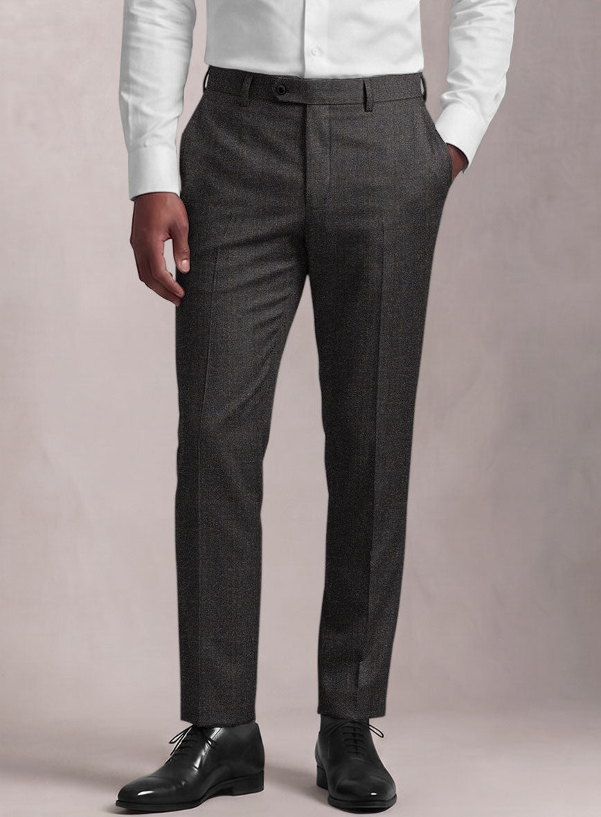 Loro Piana Suitmate Charcoal Tartan Pants - StudioSuits