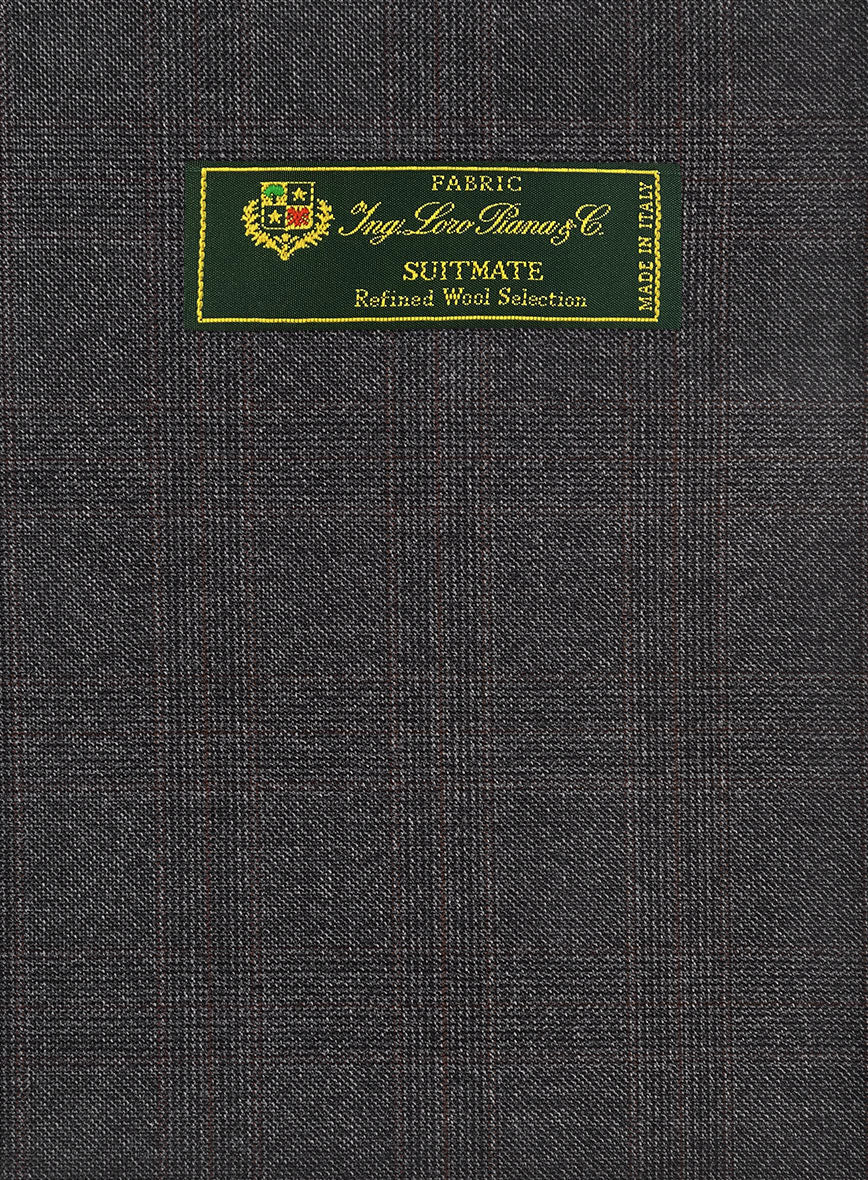 Loro Piana Suitmate Charcoal Tartan Pants - StudioSuits