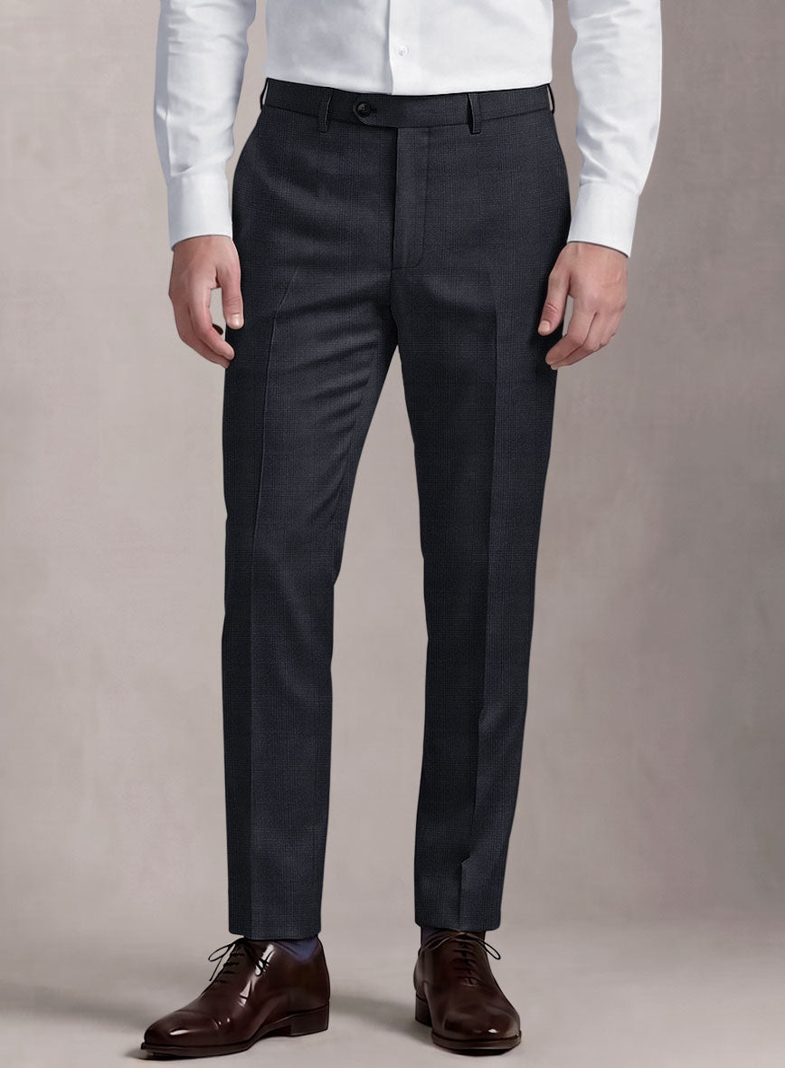 Loro Piana Suitmate Dark Blue Check Pants - StudioSuits