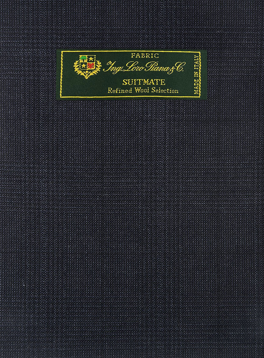 Loro Piana Suitmate Dark Blue Check Pants - StudioSuits