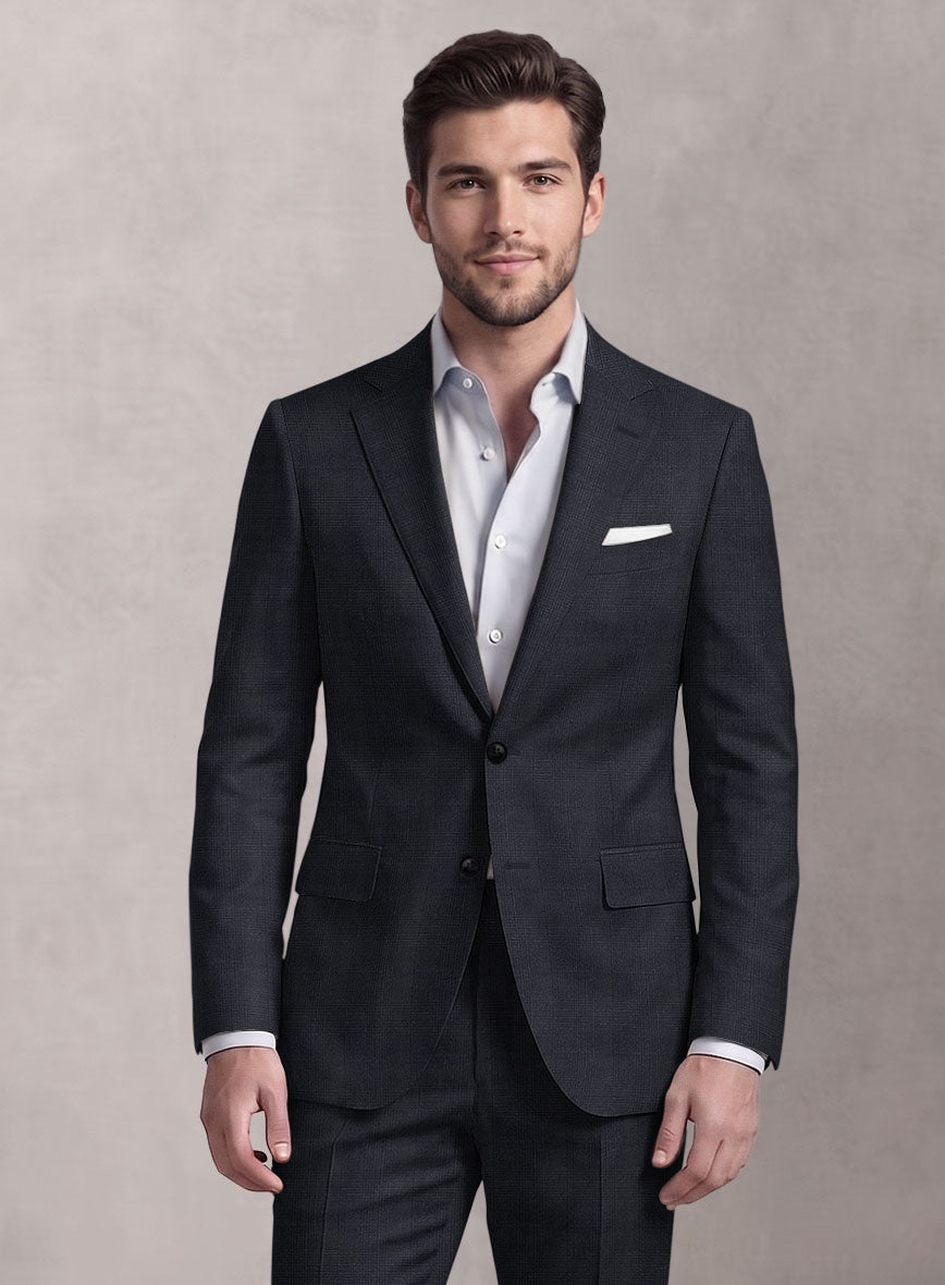 Loro Piana Suitmate Dark Blue Check Suit - StudioSuits