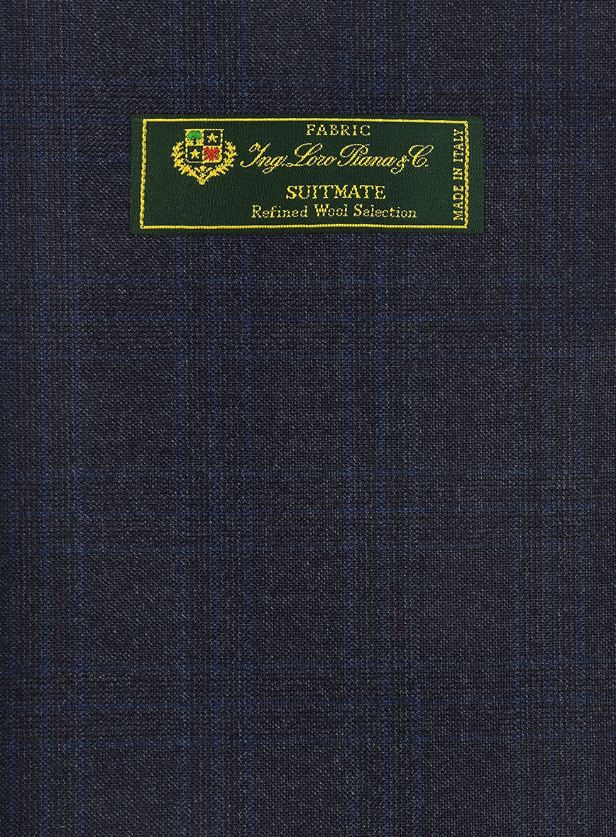 Loro Piana Suitmate Dark Blue Tartan Jacket - StudioSuits