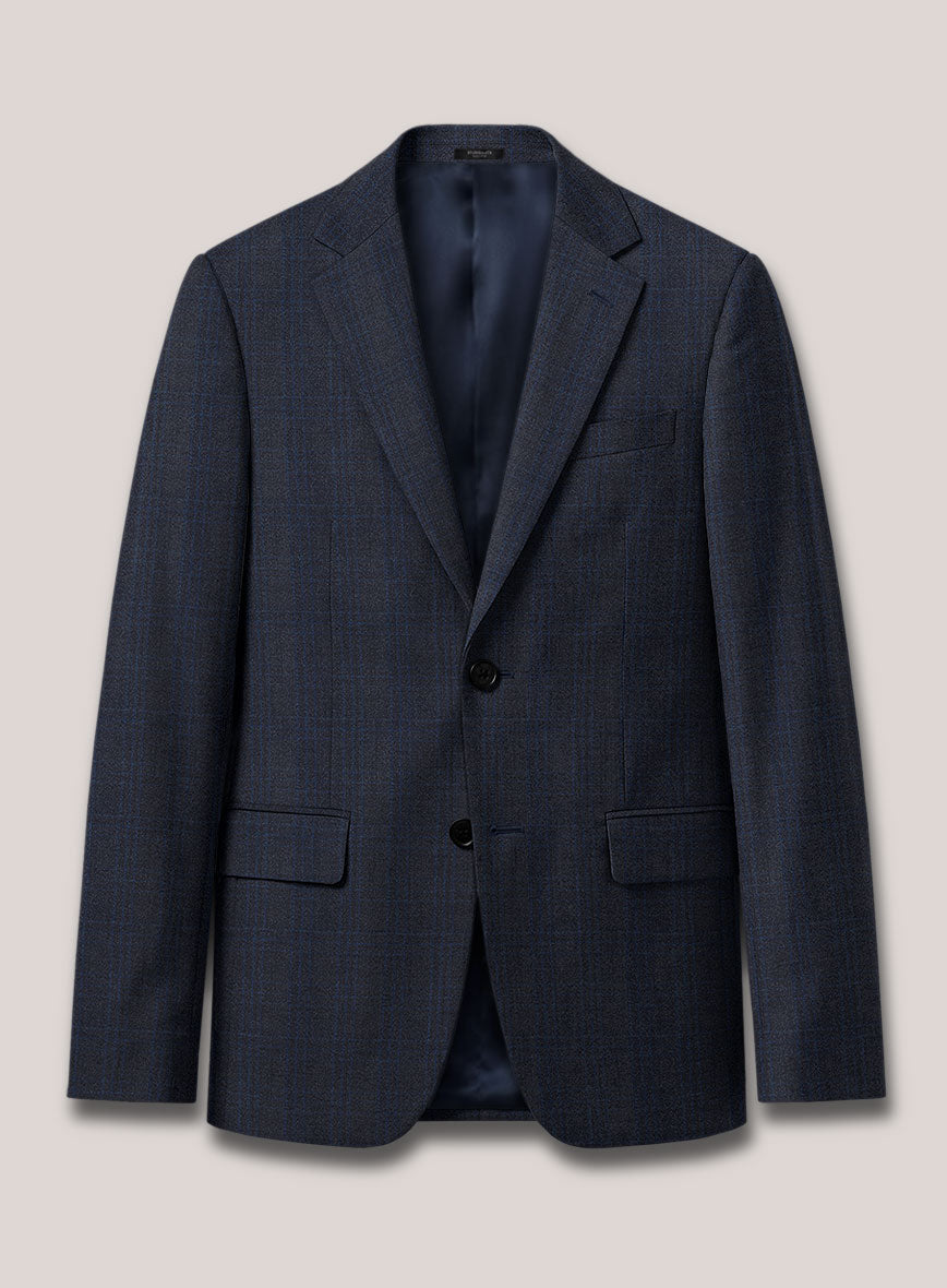Loro Piana Suitmate Dark Blue Tartan Jacket - StudioSuits