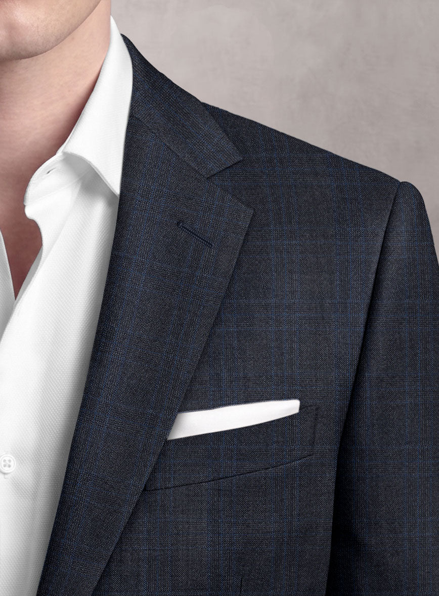 Loro Piana Suitmate Dark Blue Tartan Jacket - StudioSuits