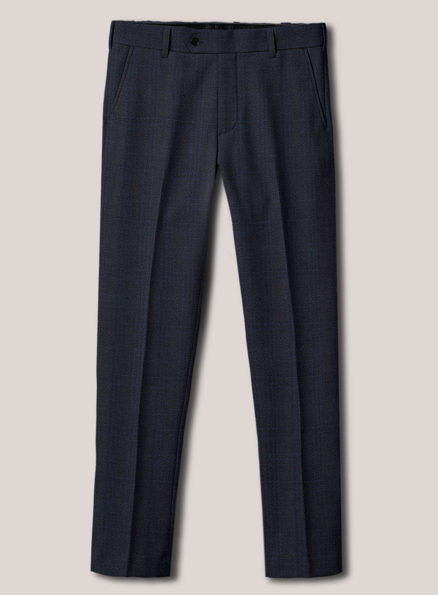 Loro Piana Suitmate Dark Blue Tartan Pants - StudioSuits
