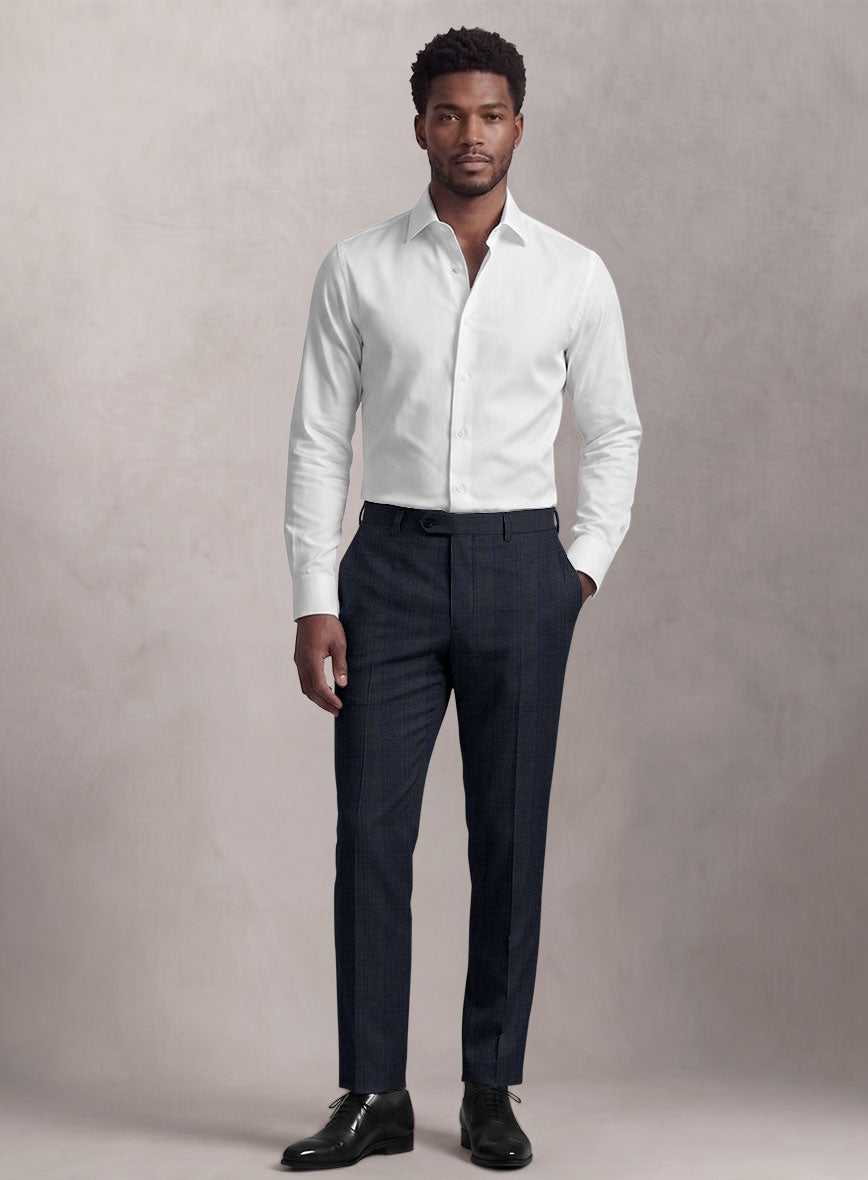 Loro Piana Suitmate Dark Blue Tartan Pants - StudioSuits