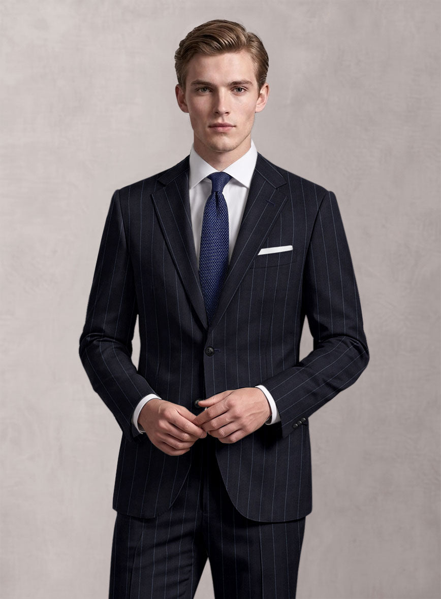 Loro Piana Suitmate Deep Blue Stripe Jacket - StudioSuits