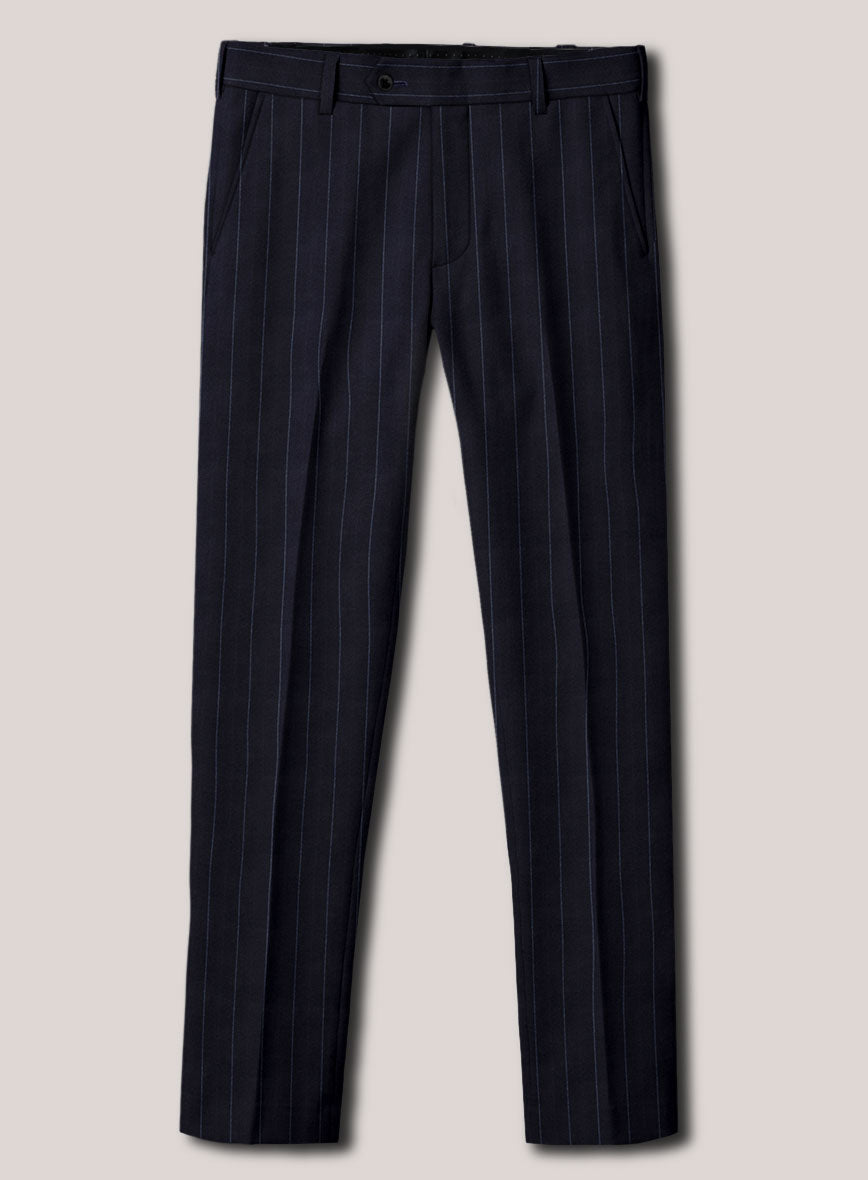 Loro Piana Suitmate Deep Blue Stripe Pants - StudioSuits