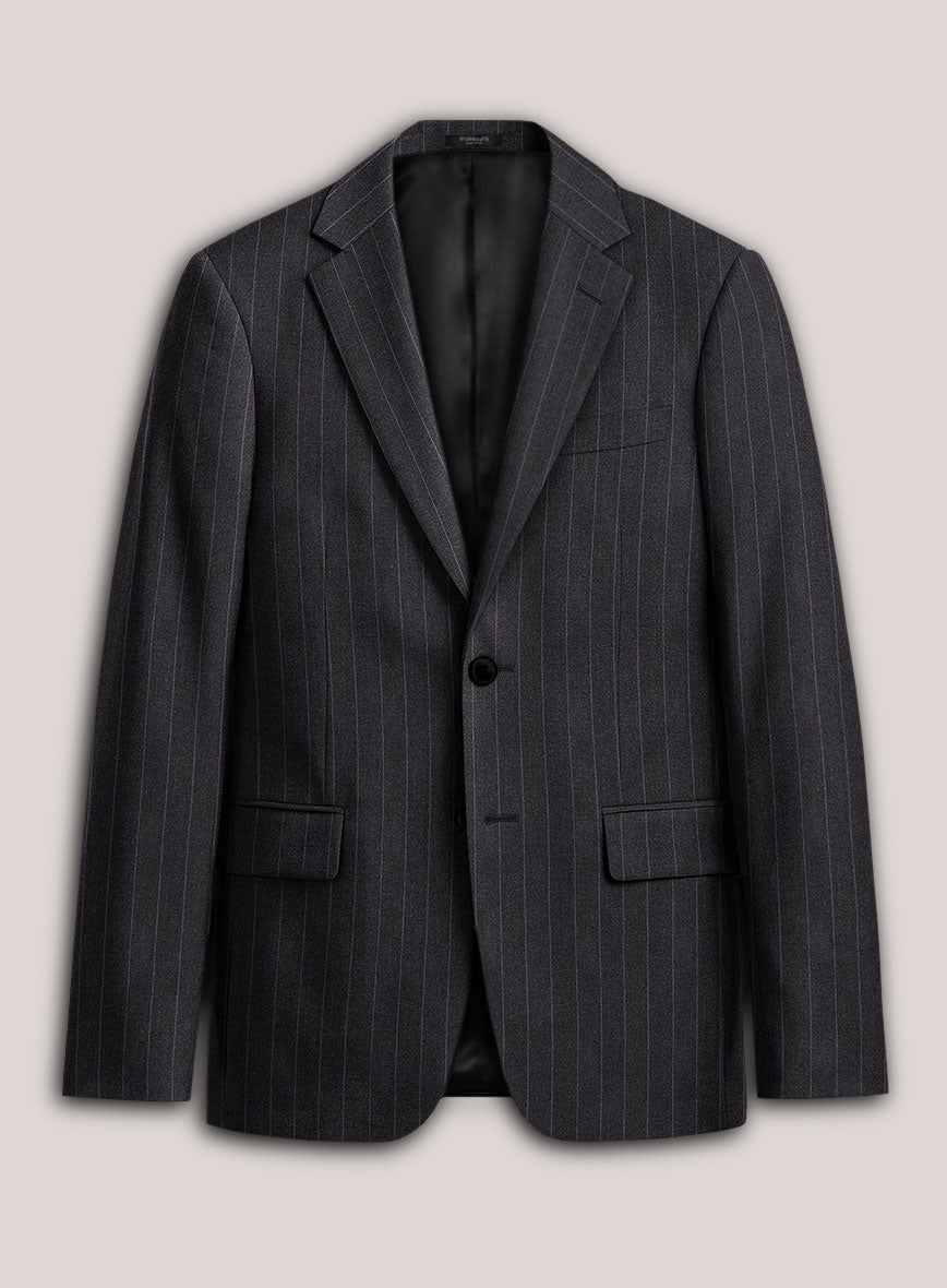 Loro Piana Suitmate Flint Gray Stripe Jacket - StudioSuits
