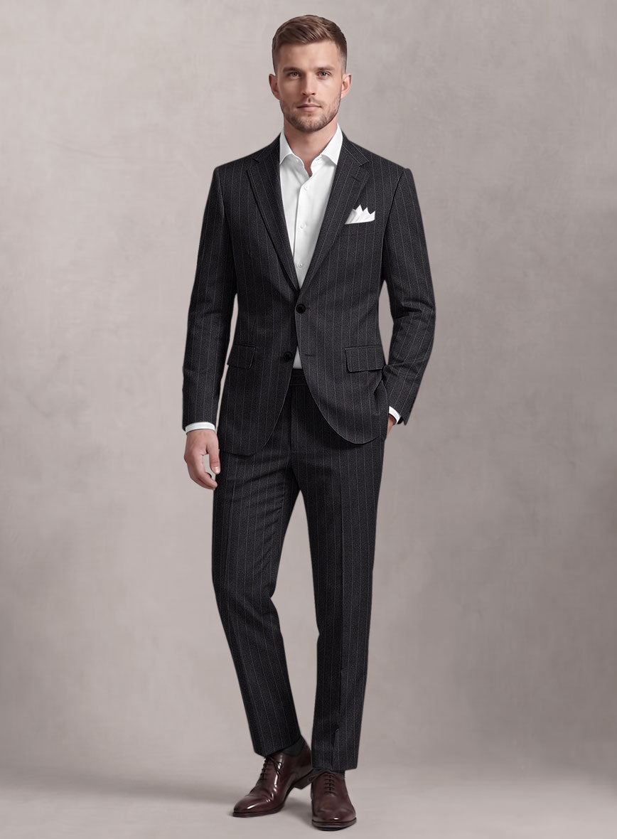 Loro Piana Suitmate Flint Gray Stripe Suit - StudioSuits