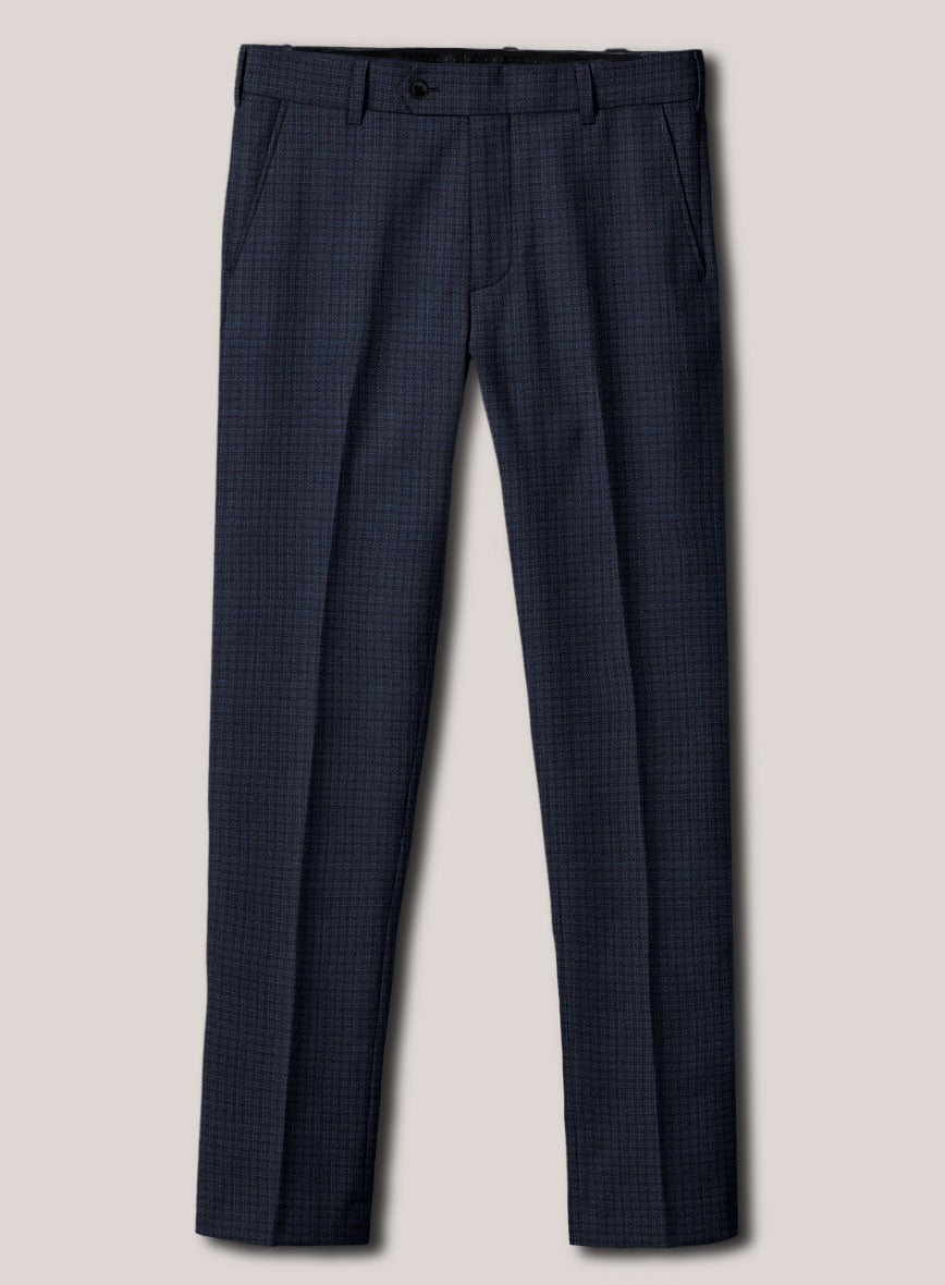 Loro Piana Suitmate Gingham Blue Check Pants - StudioSuits