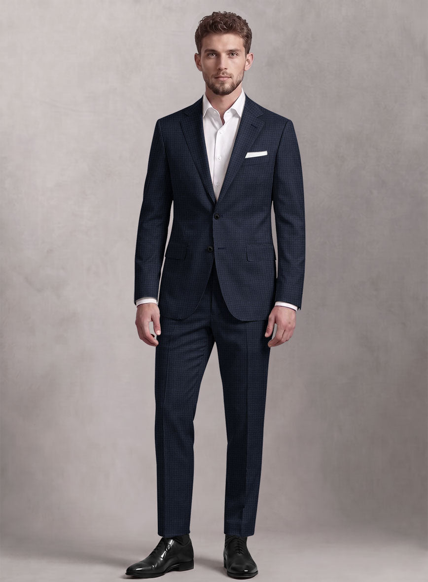 Loro Piana Suitmate Gingham Blue Check Suit - StudioSuits