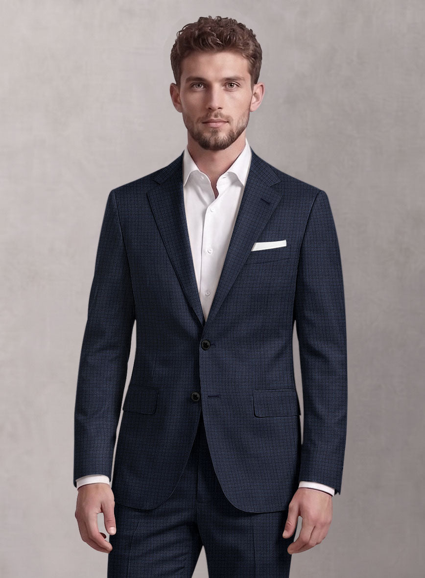 Loro Piana Suitmate Gingham Blue Check Suit - StudioSuits