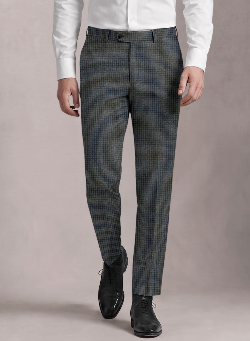 Loro Piana Suitmate Gingham Gray Check Pants - StudioSuits