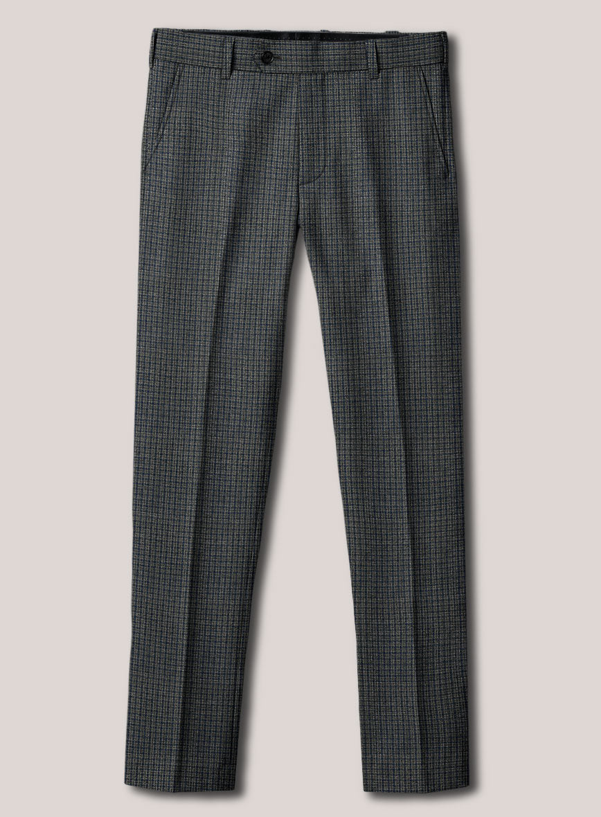 Loro Piana Suitmate Gingham Gray Check Pants - StudioSuits