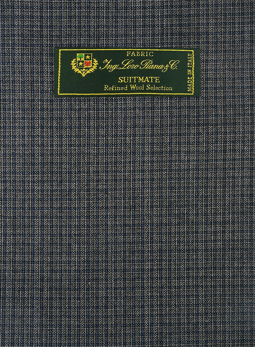 Loro Piana Suitmate Gingham Gray Check Pants - StudioSuits