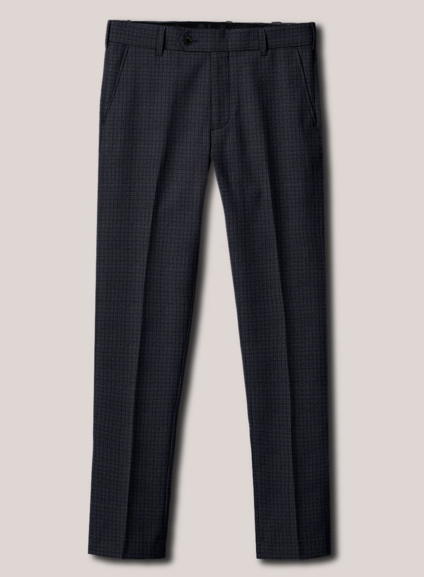 Loro Piana Suitmate Gingham Navy Blue Check Pants - StudioSuits