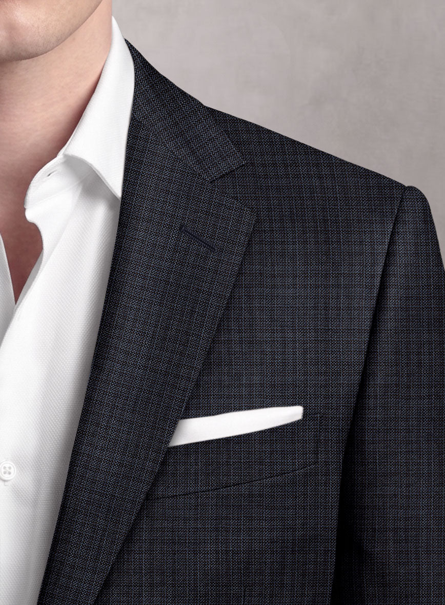 Loro Piana Suitmate Gingham Navy Blue Check Suit - StudioSuits