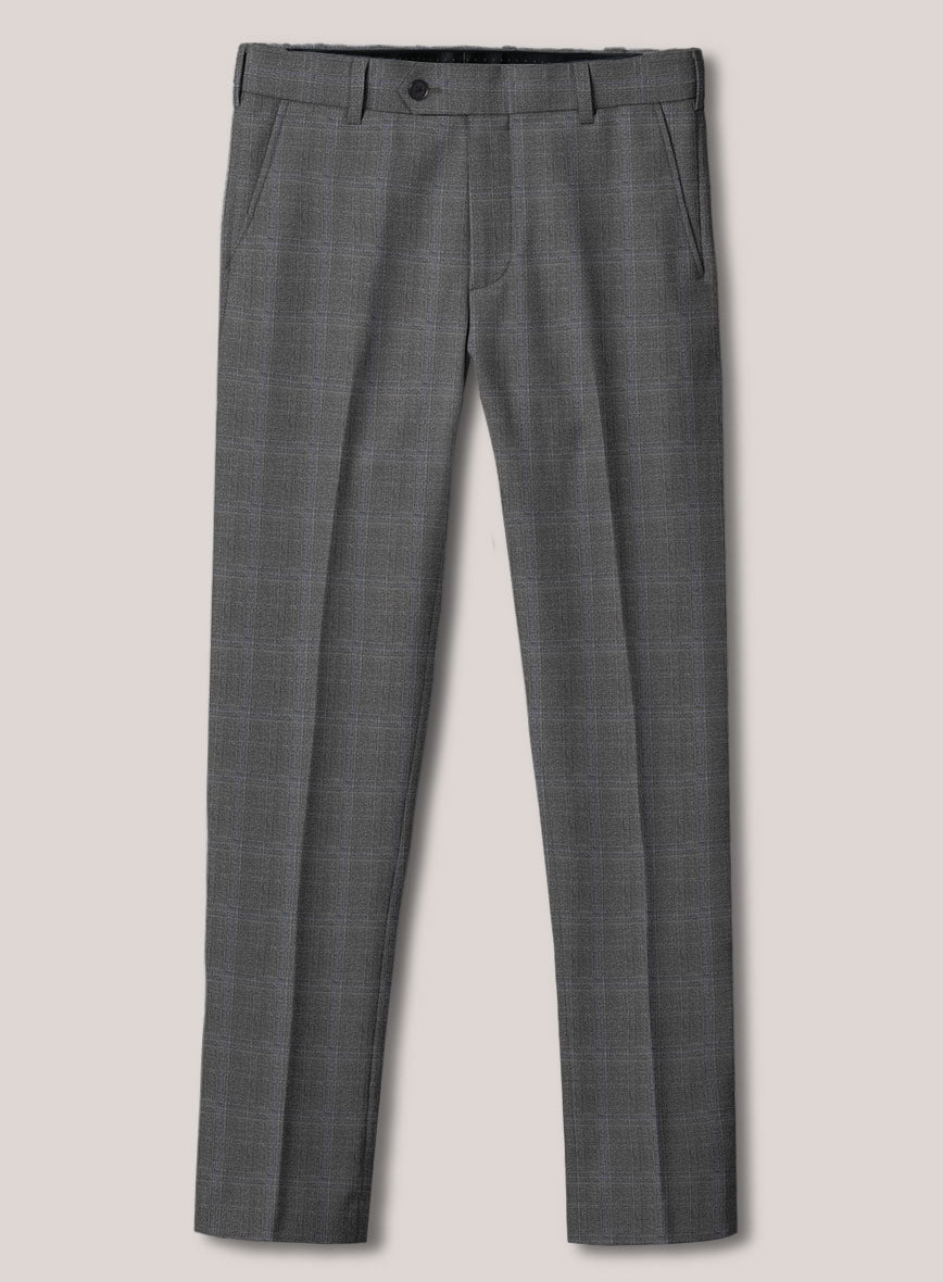 Loro Piana Suitmate Navy Blue Check Pants - StudioSuits