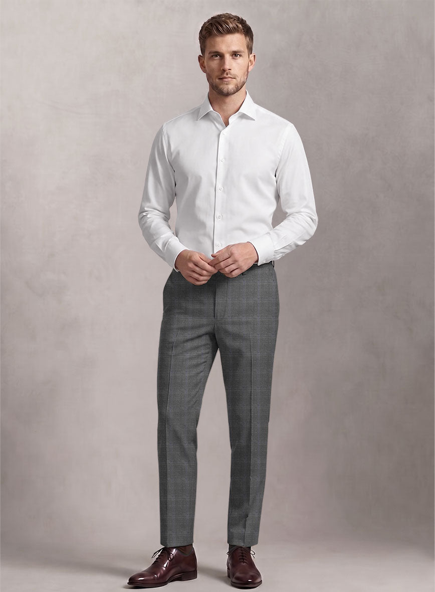 Loro Piana Suitmate Navy Blue Check Pants - StudioSuits