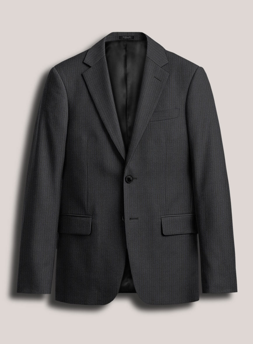 Loro Piana Suitmate Gray Herringbone Stripe Jacket - StudioSuits