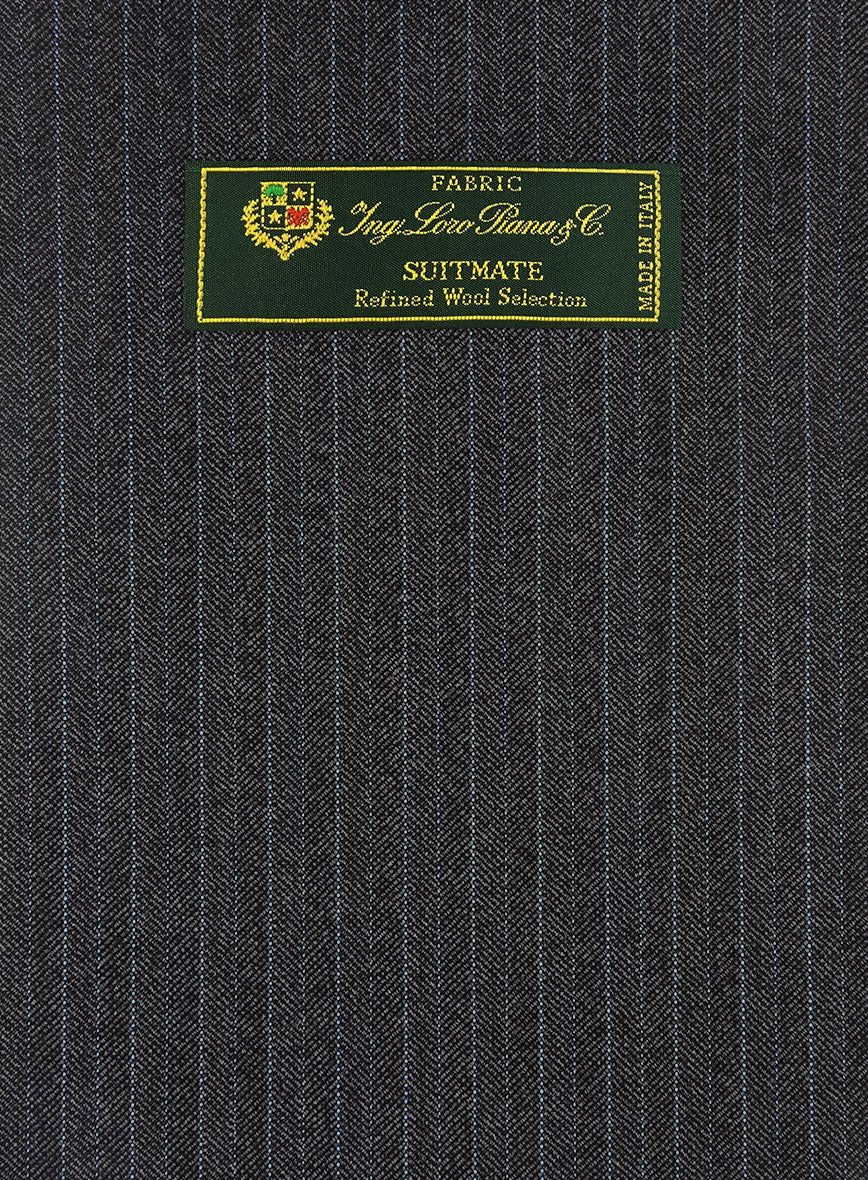 Loro Piana Suitmate Gray Herringbone Stripe Suit - StudioSuits