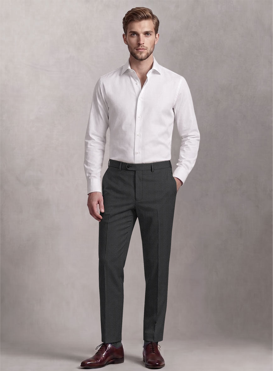 Loro Piana Suitmate Gray Herringbone Stripe Suit - StudioSuits