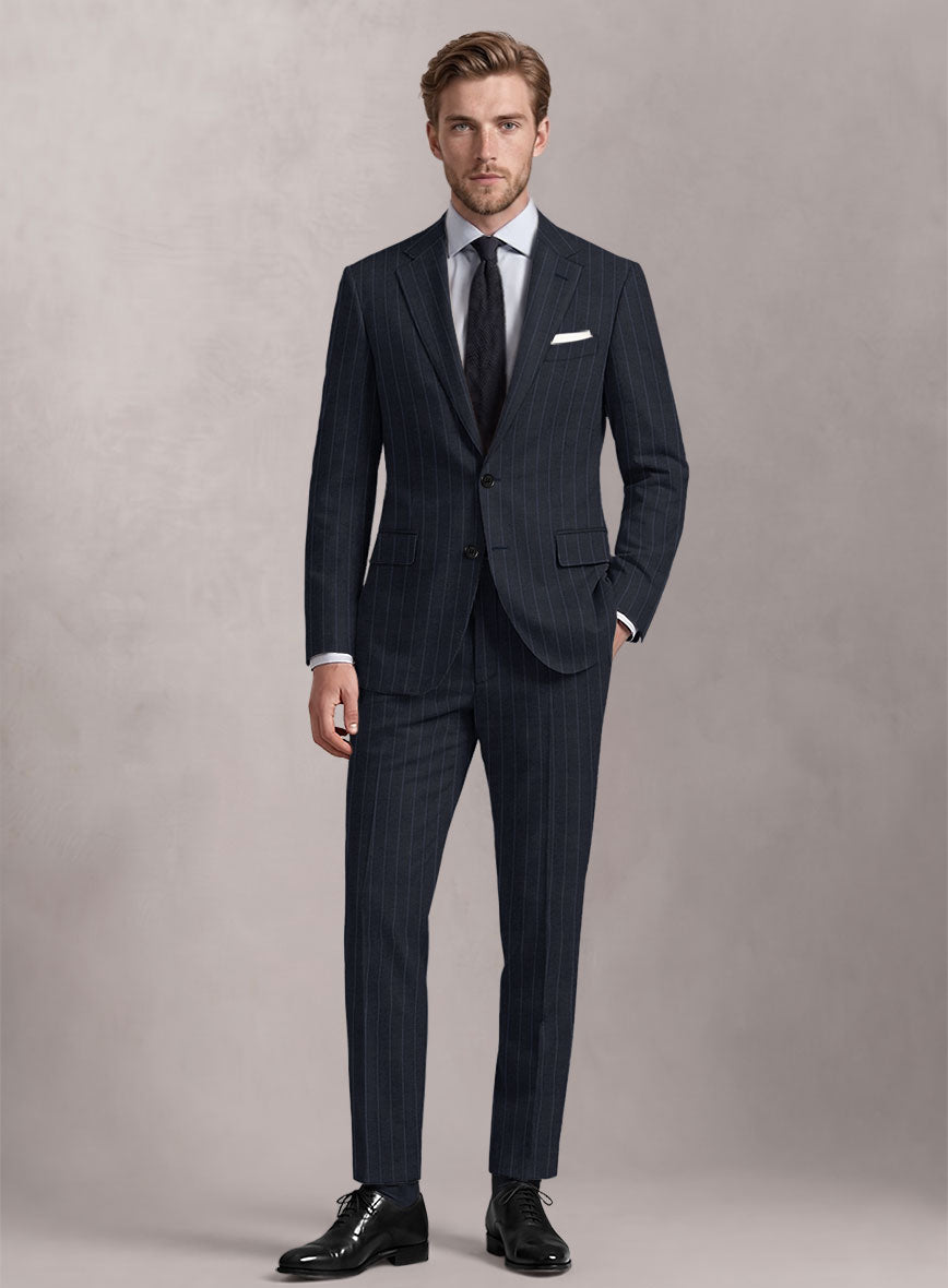 Loro Piana Suitmate Indigo Blue Stripe Suit - StudioSuits